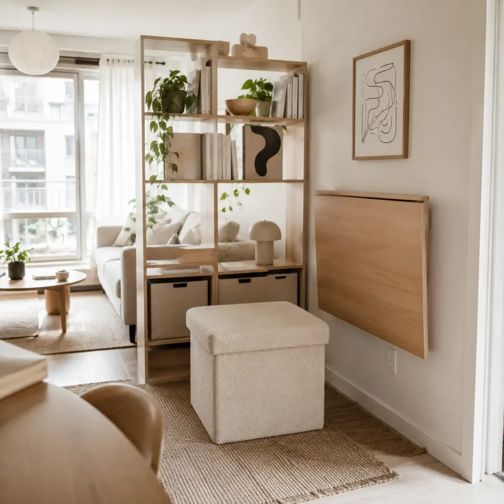 Foldable multi-purpose furniture for flexible small home office layouts