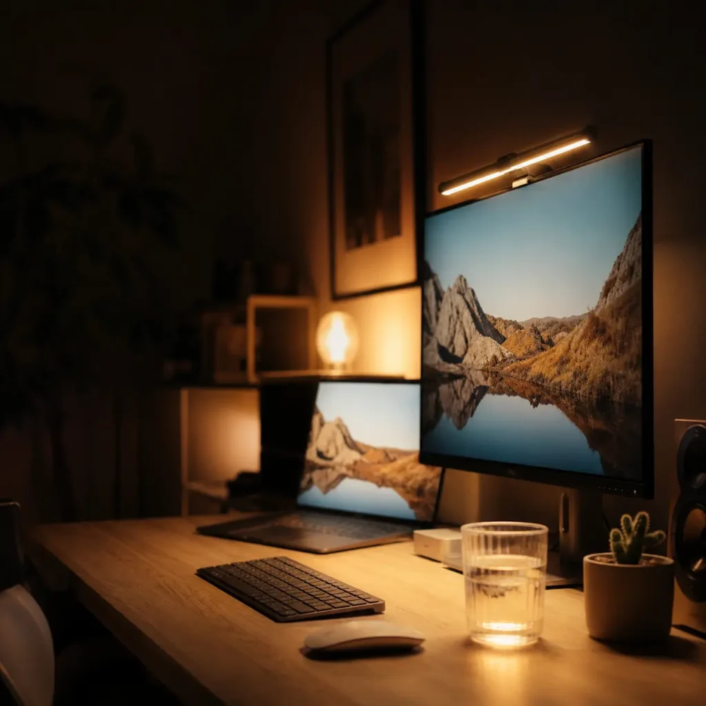 Smart lighting setup for home office productivity and reduced eye strain